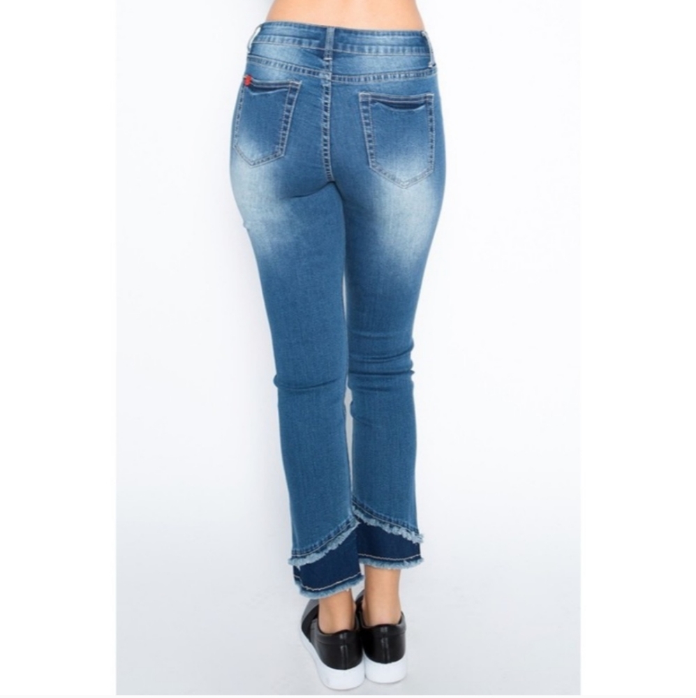BBA Layered Asymmetrical Hem Jeans - Picture 2 of 5